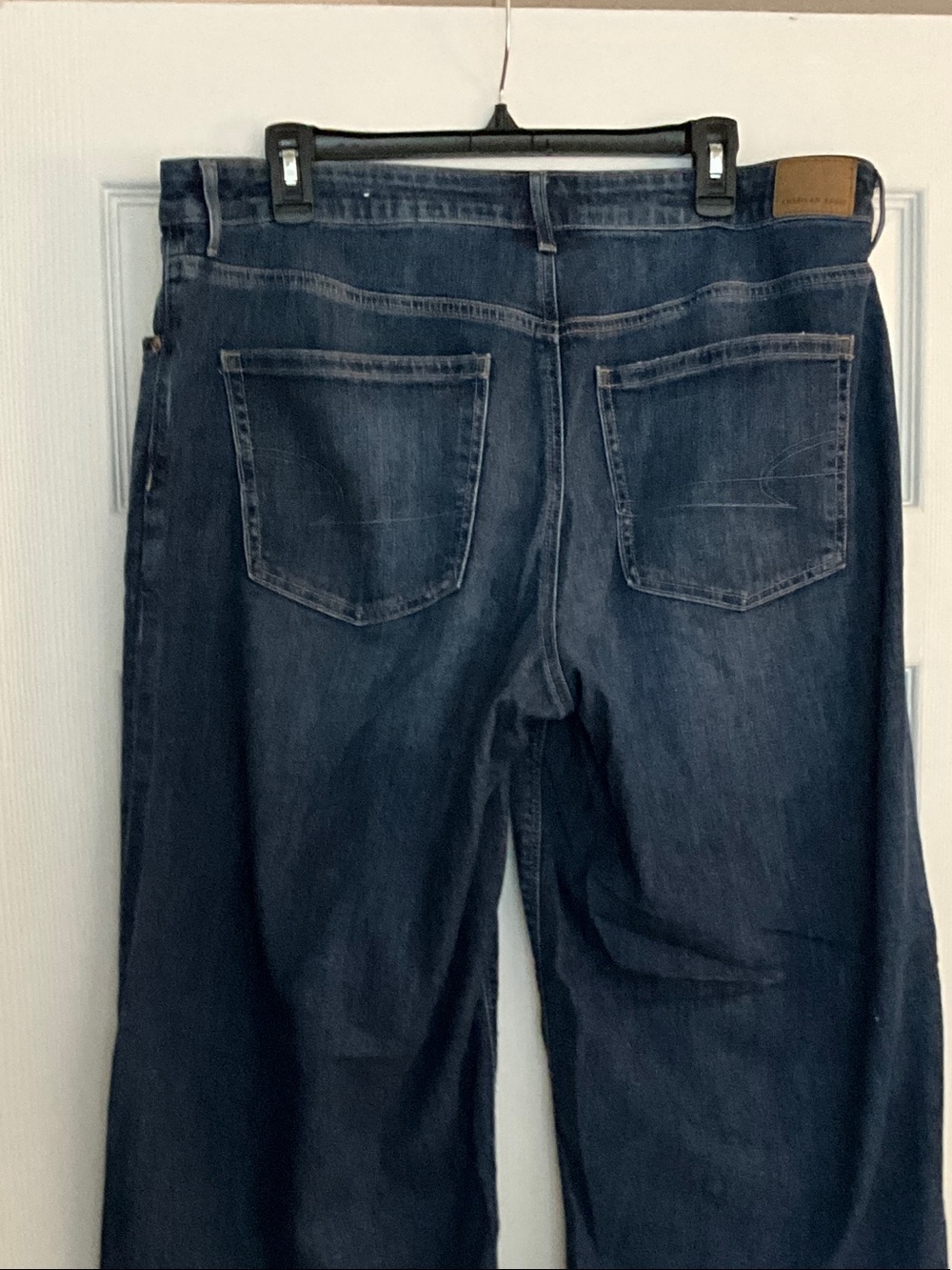 American Eagle Baggy Wide leg Dark Blue Jeans Size 14R - like NEW - Picture 4 of 7